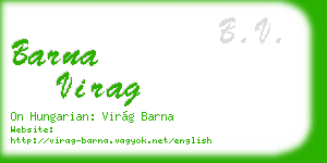 barna virag business card